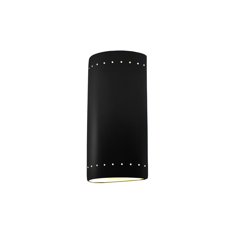 Justice Designs CER-1195W-CRB Lantern, Carbon - Matte Black