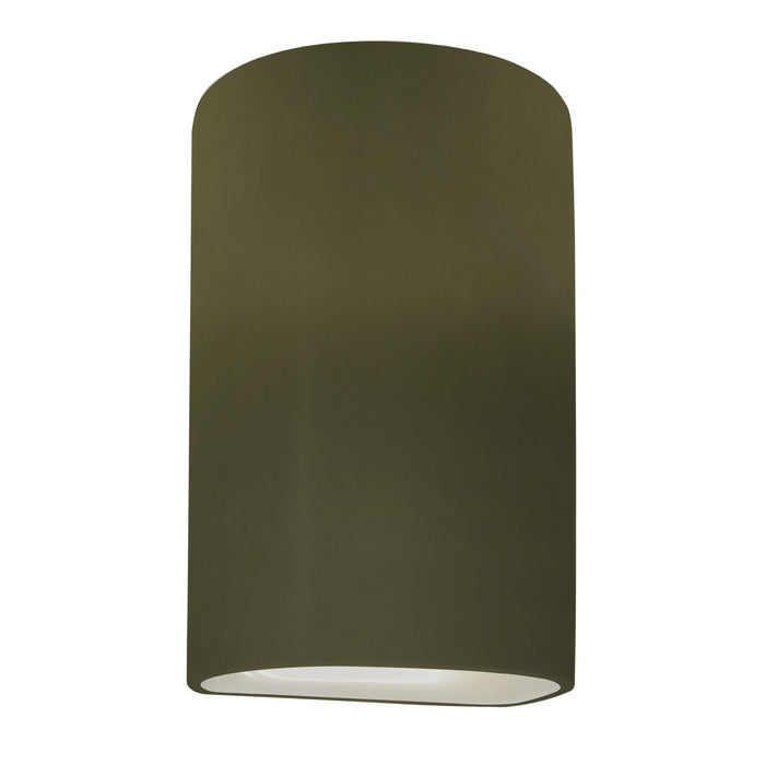 Justice Designs CER-1260W-MGRN One Light Outdoor Wall Sconce, Matte Green