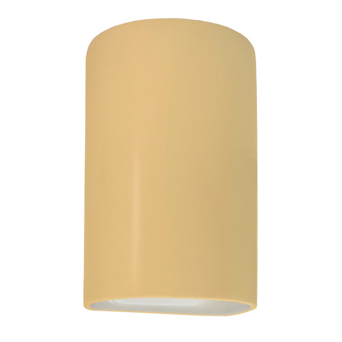 Justice Designs CER-1265W-MYLW One Light Outdoor Wall Sconce, Muted Yellow