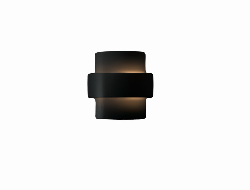 Justice Designs CER-2205W-CRB Lantern, Carbon - Matte Black