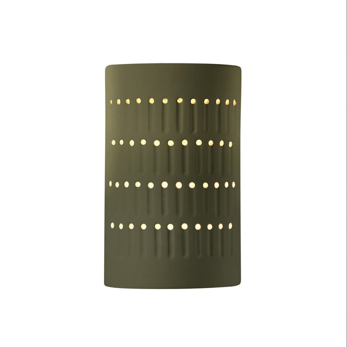 Justice Designs CER-2285-MGRN One Light Wall Sconce, Matte Green