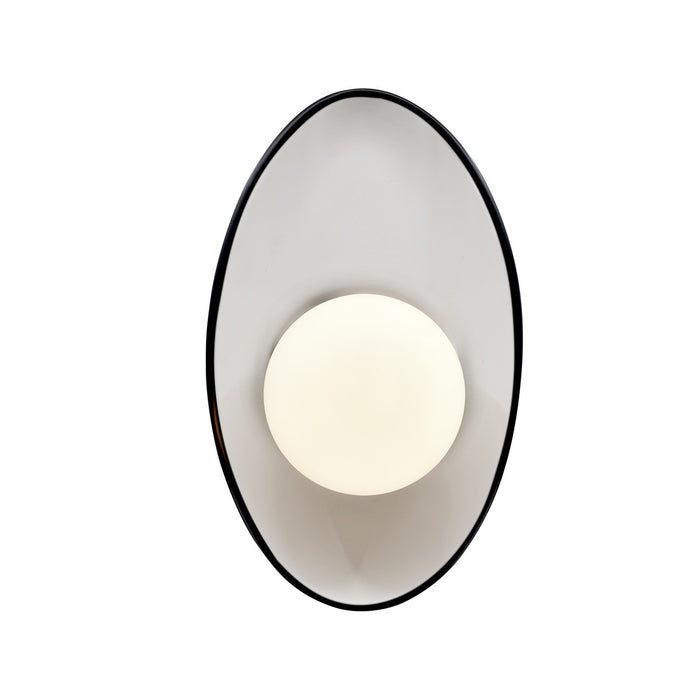 Justice Designs CER-3045-BKMT LED Wall Sconce, Gloss Black w/ Matte White