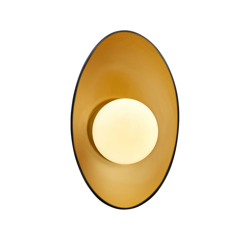 Justice Designs CER-3045-CBGD LED Wall Sconce, Carbon Matte Black w/ Champagne Gold