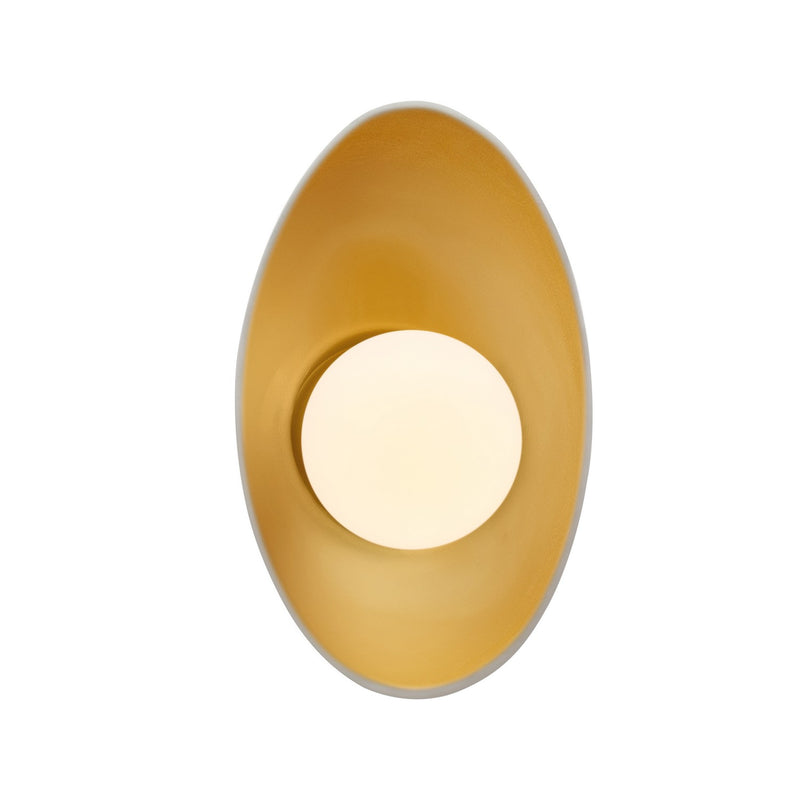 Justice Designs CER-3045-MTGD LED Wall Sconce, Matte White w/ Champagne Gold