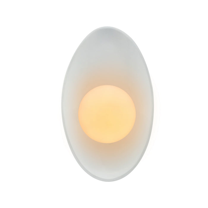 Justice Designs CER-3045-WTWT LED Wall Sconce, Gloss White (outside and inside of fixture)