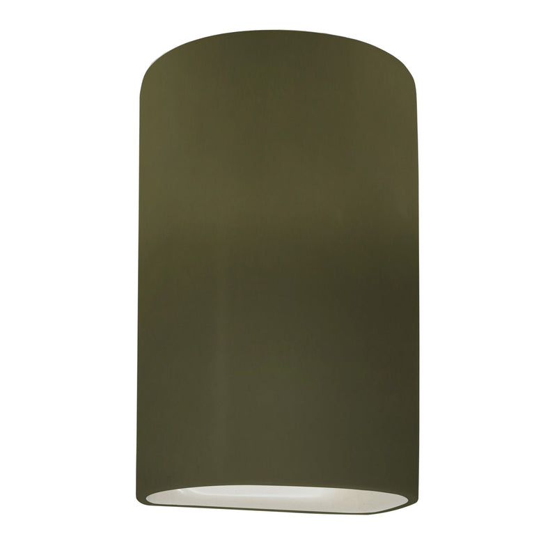 Justice Designs CER-5265W-MGRN LED Outdoor Wall Sconce, Matte Green