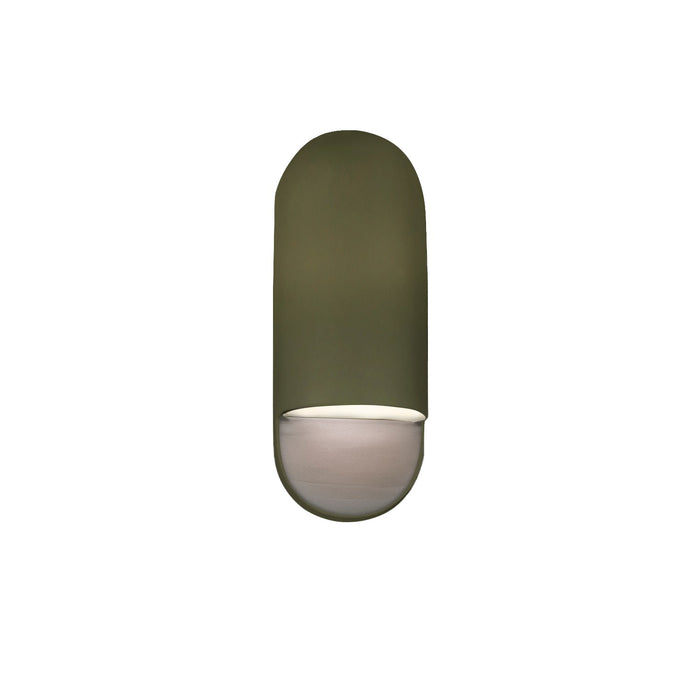 Justice Designs CER-5620W-MGRN One Light Outdoor Wall Sconce, Matte Green