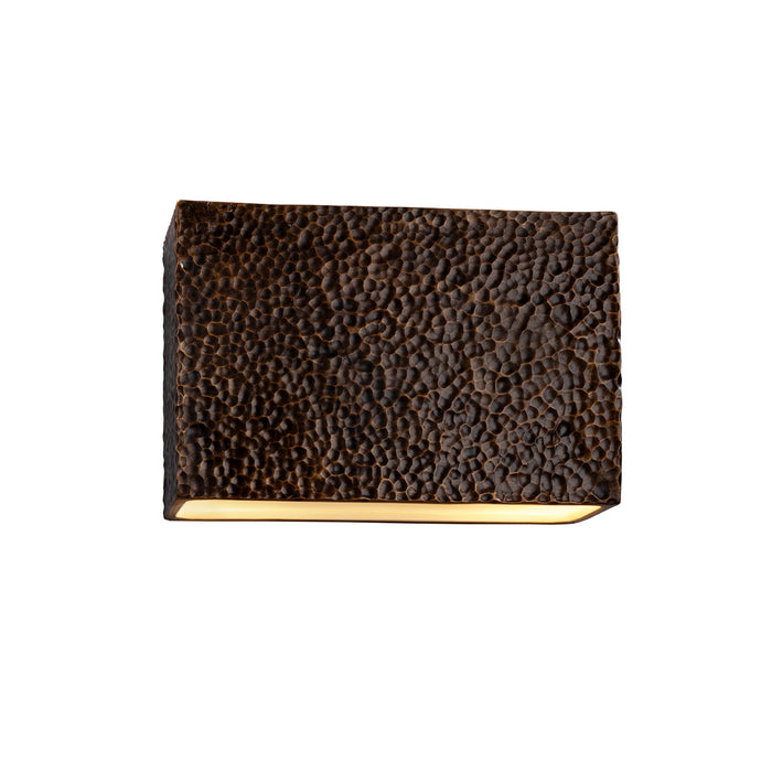 Justice Designs CER-5655W-HMBR LED Wall Sconce, Hammered Brass