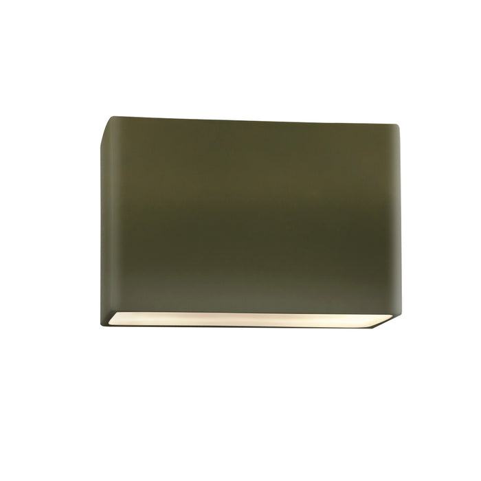 Justice Designs CER-5655W-MGRN LED Outdoor Wall Sconce, Matte Green