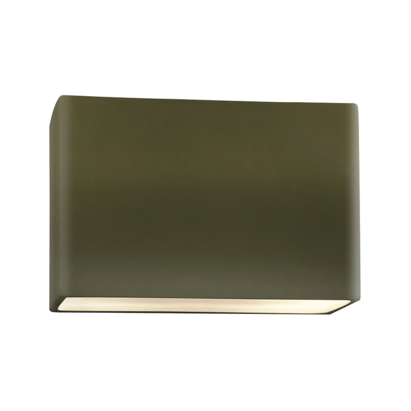 Justice Designs CER-5659W-MGRN LED Outdoor Wall Sconce, Matte Green
