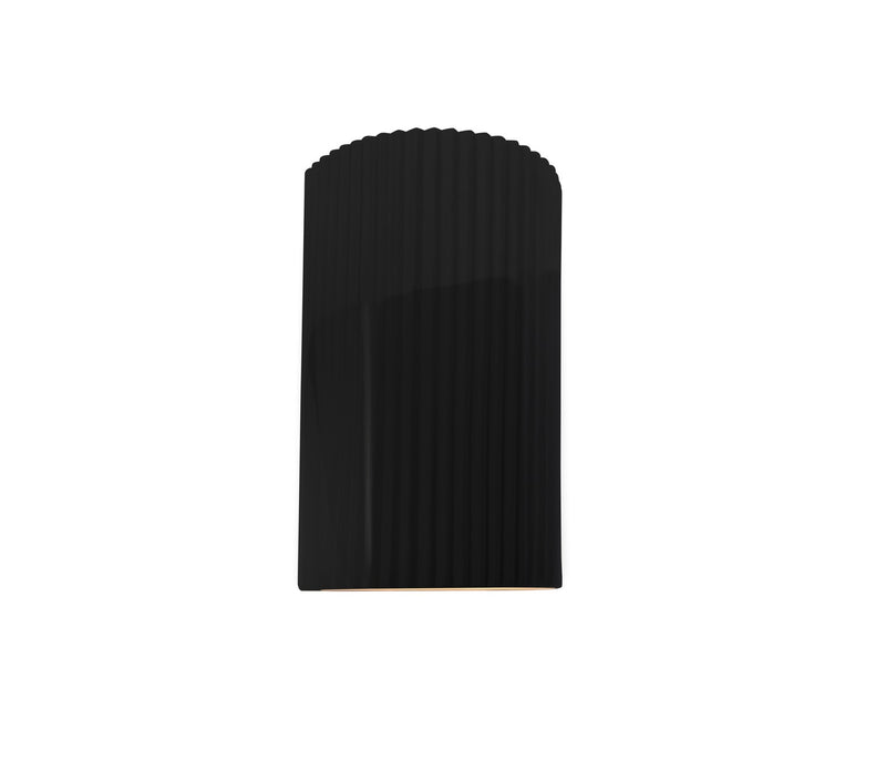 Justice Designs CER-5740W-BKMT LED Outdoor Wall Sconce, Gloss Black w/ Matte White
