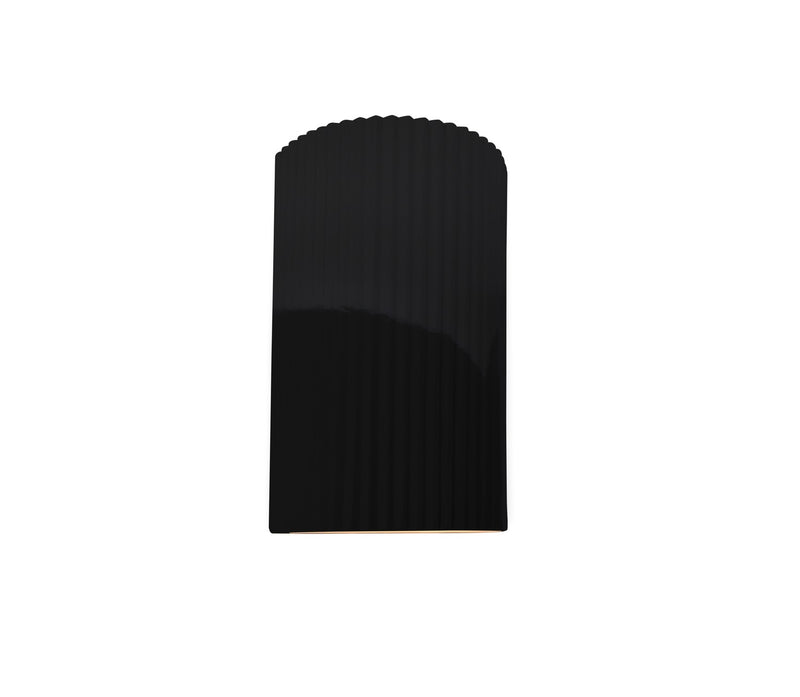 Justice Designs CER-5740W-BLK LED Outdoor Wall Sconce, Gloss Black