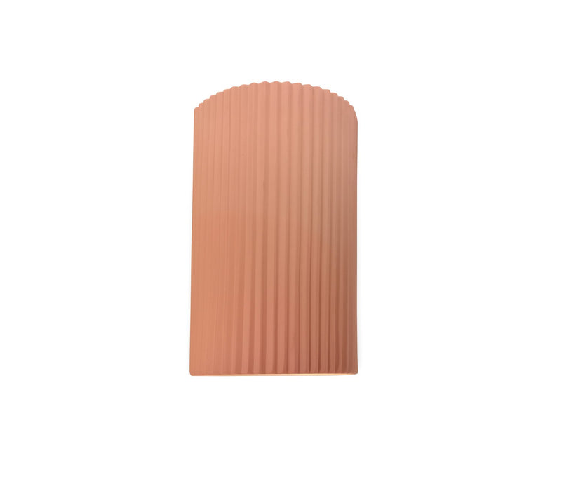 Justice Designs CER-5740W-BSH LED Outdoor Wall Sconce, Gloss Blush
