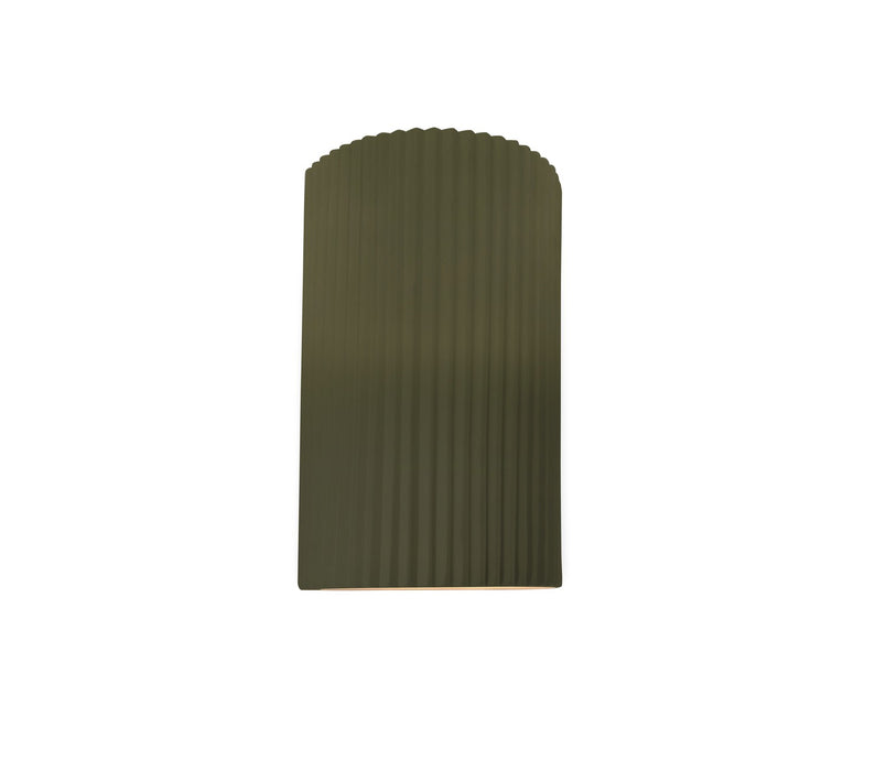 Justice Designs CER-5740W-MGRN LED Outdoor Wall Sconce, Matte Green