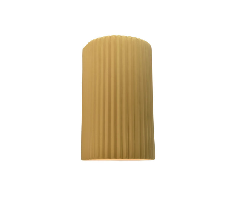 Justice Designs CER-5740W-MYLW LED Outdoor Wall Sconce, Muted Yellow