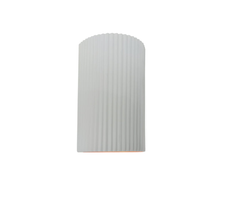 Justice Designs CER-5740-WTWT One Light Wall Sconce, Gloss White (outside and inside of fixture)