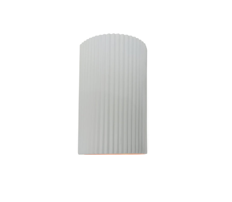 Justice Designs CER-5740W-WTWT LED Outdoor Wall Sconce, Gloss White (outside and inside of fixture)
