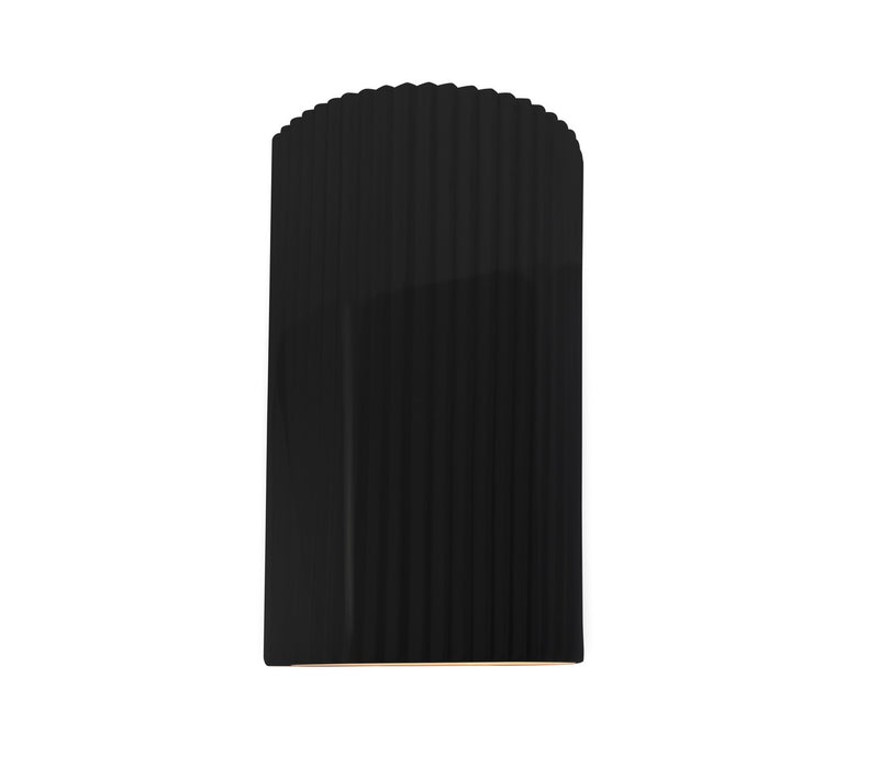 Justice Designs CER-5745-BKMT Two Light Wall Sconce, Gloss Black w/ Matte White