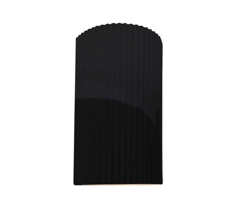 Justice Designs CER-5745-BLK Two Light Wall Sconce, Gloss Black