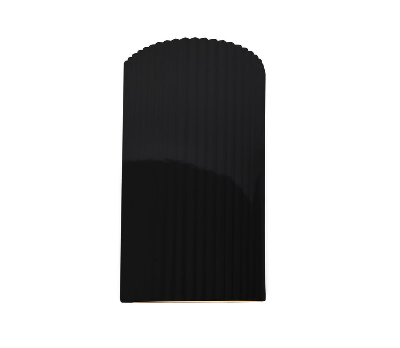 Justice Designs CER-5745-BLK Two Light Wall Sconce, Gloss Black