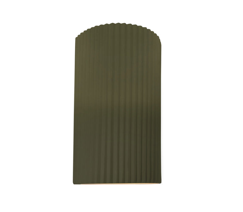 Justice Designs CER-5745-MGRN Two Light Wall Sconce, Matte Green