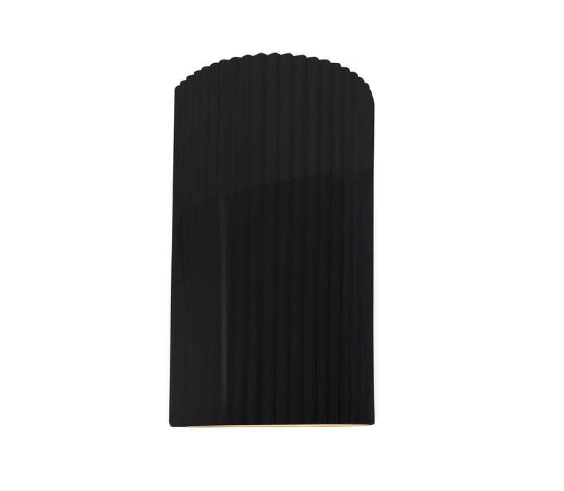 Justice Designs CER-5745W-BKMT LED Outdoor Wall Sconce, Gloss Black w/ Matte White