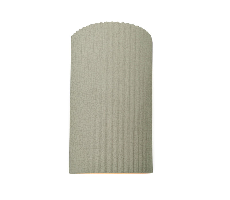 Justice Designs CER-5745W-CKC LED Outdoor Wall Sconce, Celadon Green Crackle