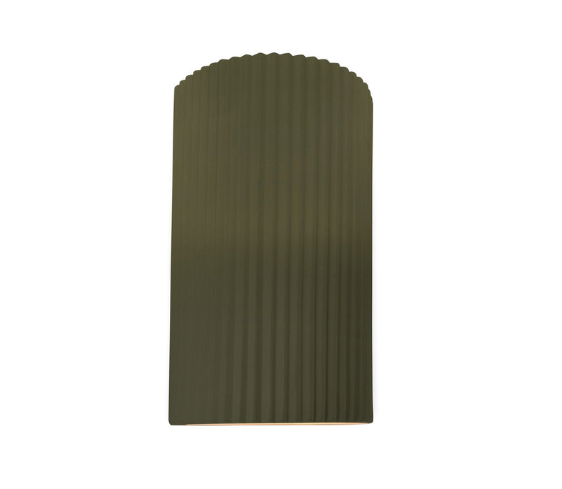 Justice Designs CER-5745W-MGRN LED Outdoor Wall Sconce, Matte Green