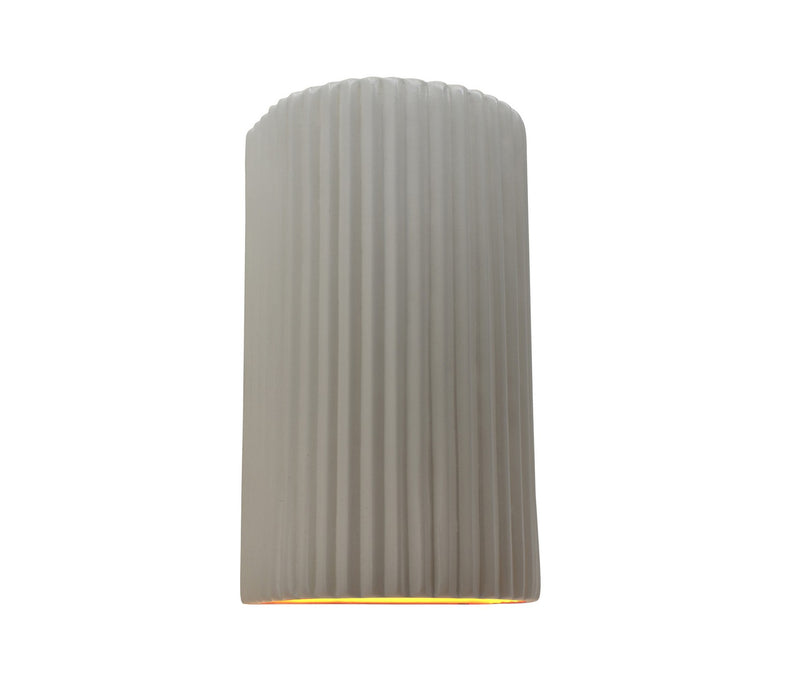 Justice Designs CER-5745W-MTGD LED Outdoor Wall Sconce, Matte White w/ Champagne Gold