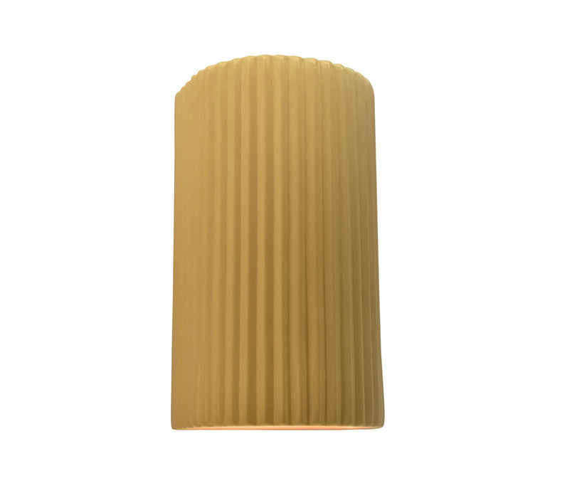 Justice Designs CER-5745W-MYLW LED Outdoor Wall Sconce, Muted Yellow