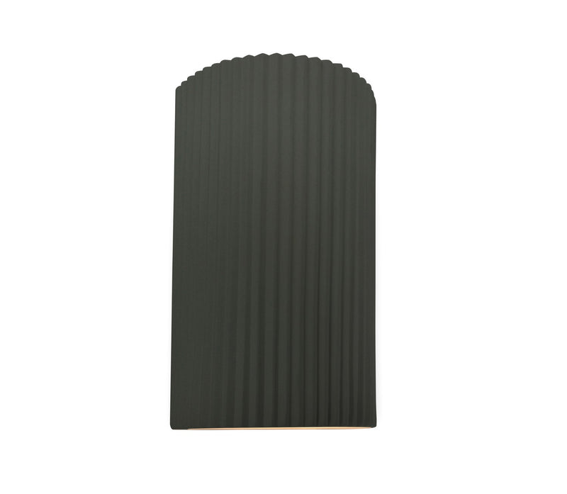 Justice Designs CER-5745W-PWGN LED Outdoor Wall Sconce, Pewter Green