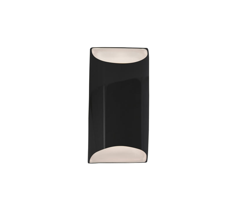 Justice Designs CER-5750-BLK One Light Wall Sconce, Gloss Black