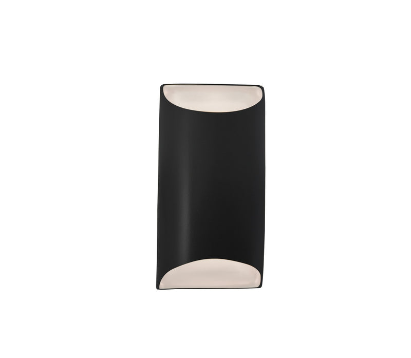 Justice Designs CER-5750-CRB One Light Wall Sconce, Carbon - Matte Black