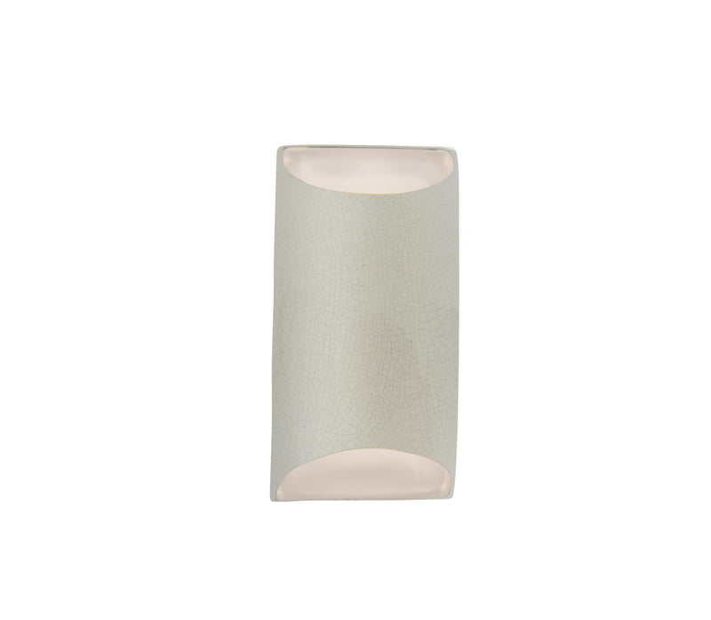 Justice Designs CER-5750-CRK One Light Wall Sconce, White Crackle