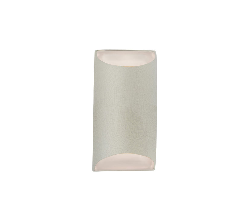Justice Designs CER-5750-CRK One Light Wall Sconce, White Crackle