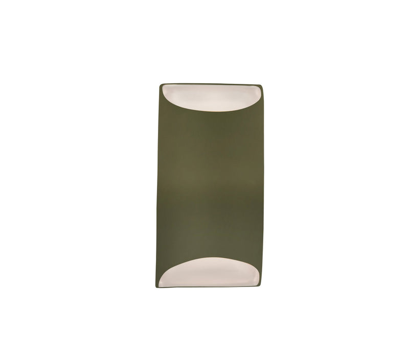 Justice Designs CER-5750-MGRN One Light Wall Sconce, Matte Green