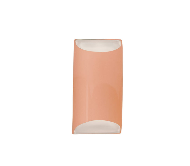 Justice Designs CER-5750W-BSH LED Outdoor Wall Sconce, Gloss Blush