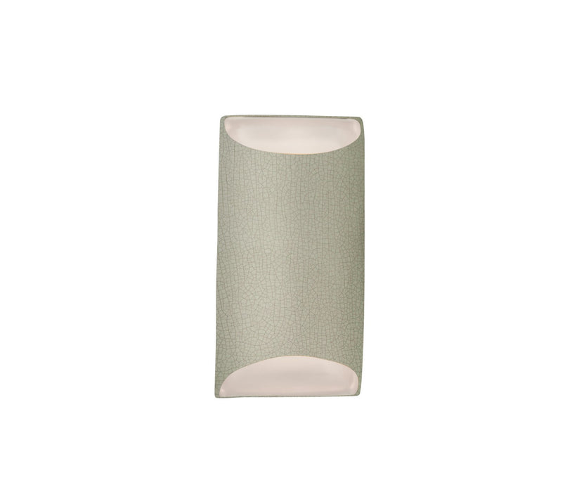 Justice Designs CER-5750W-CKC LED Outdoor Wall Sconce, Celadon Green Crackle