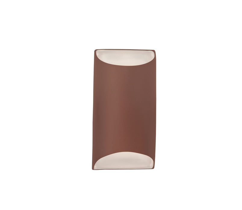 Justice Designs CER-5750W-CLAY LED Outdoor Wall Sconce, Canyon Clay