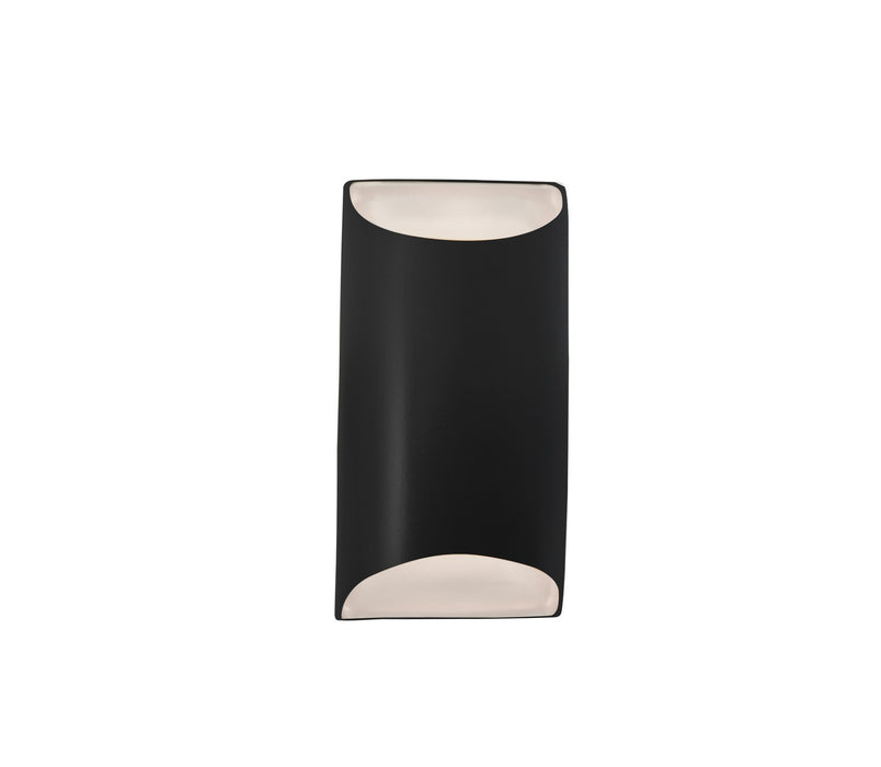 Justice Designs CER-5750W-CRB LED Outdoor Wall Sconce, Carbon - Matte Black