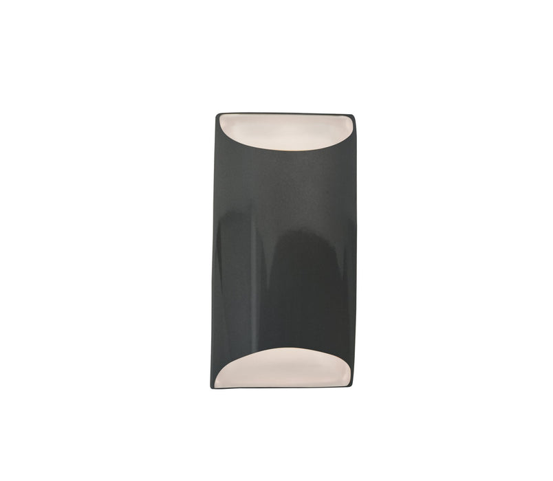 Justice Designs CER-5750W-GRY LED Outdoor Wall Sconce, Gloss Grey