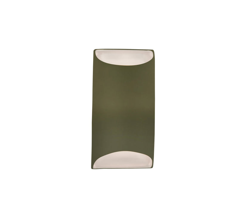 Justice Designs CER-5750W-MGRN LED Outdoor Wall Sconce, Matte Green