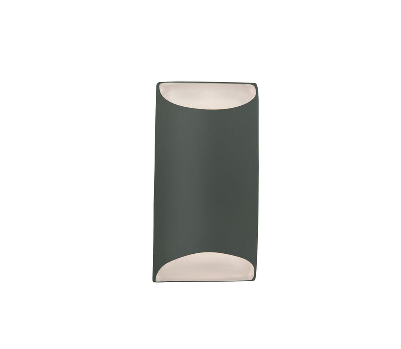 Justice Designs CER-5750W-PWGN LED Outdoor Wall Sconce, Pewter Green
