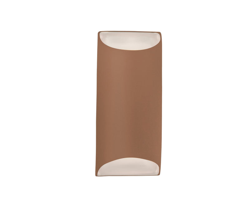 Justice Designs CER-5755-ADOB Two Light Wall Sconce, Adobe