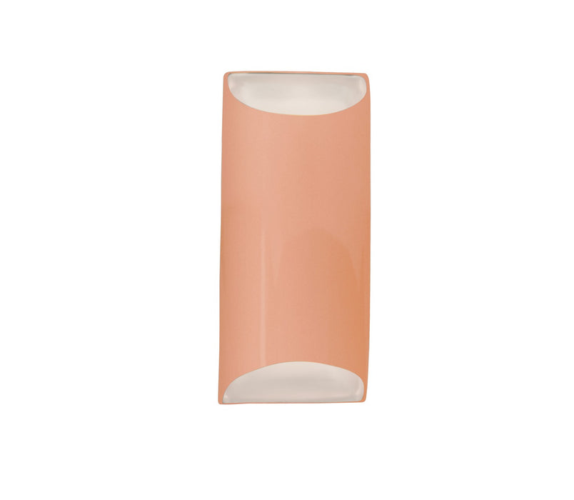 Justice Designs CER-5755-BSH Two Light Wall Sconce, Gloss Blush