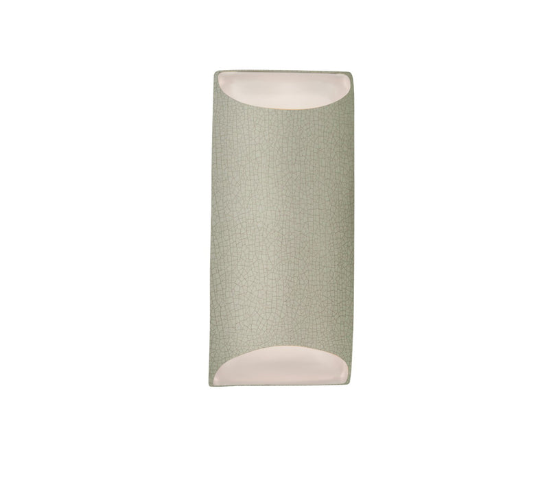 Justice Designs CER-5755-CKC Two Light Wall Sconce, Celadon Green Crackle
