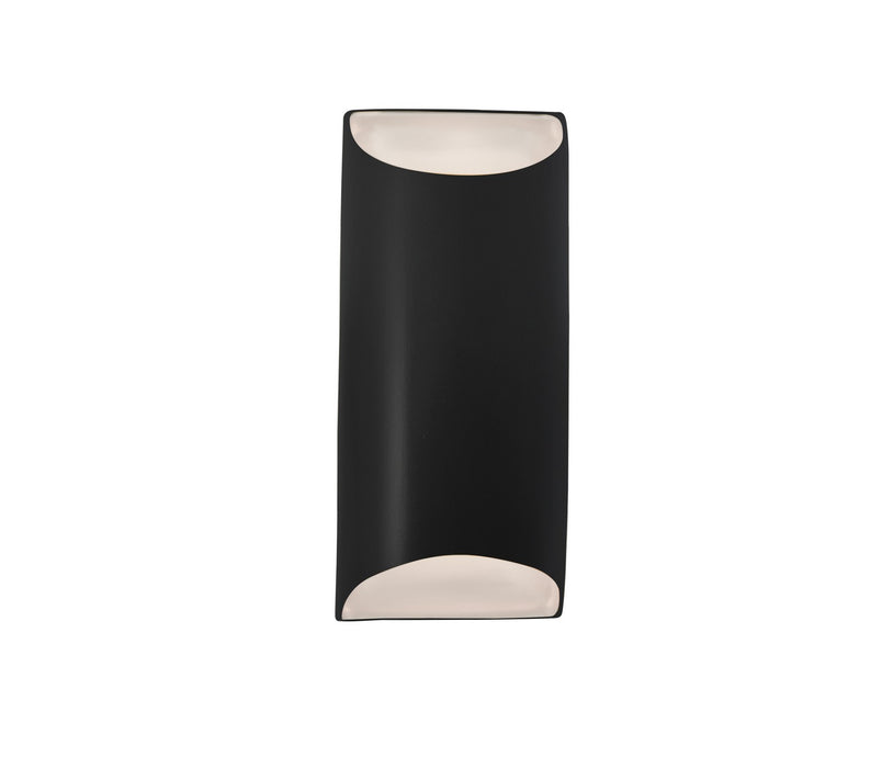 Justice Designs CER-5755-CRB Two Light Wall Sconce, Carbon - Matte Black