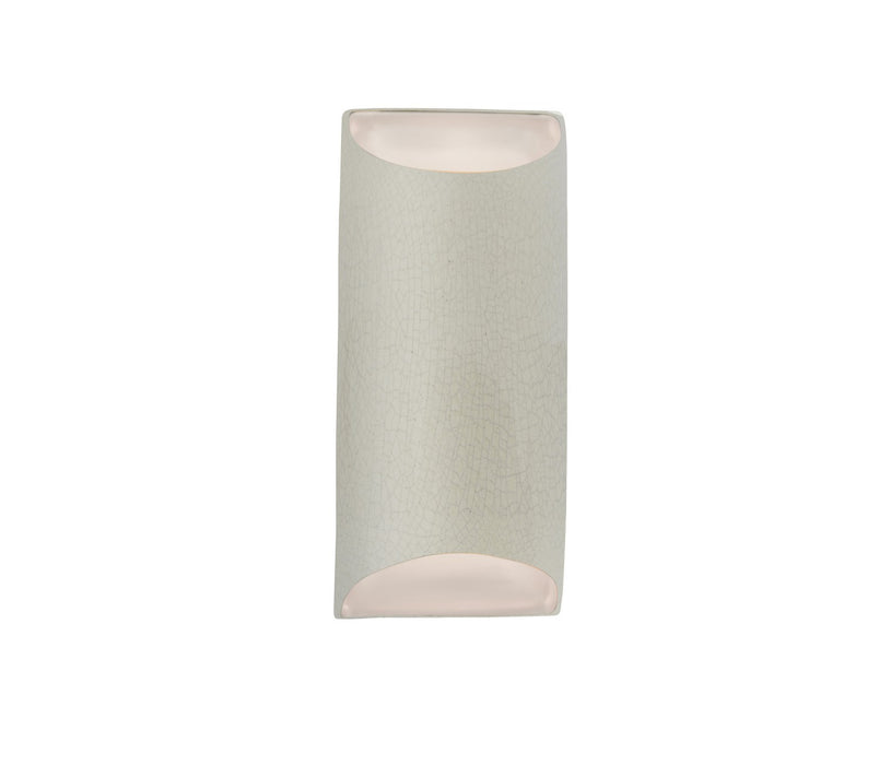 Justice Designs CER-5755-CRK Two Light Wall Sconce, White Crackle