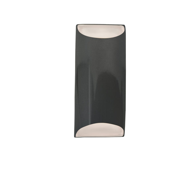 Justice Designs CER-5755-GRY Two Light Wall Sconce, Gloss Grey