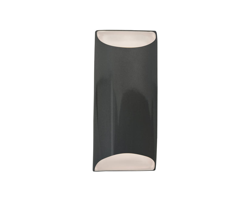 Justice Designs CER-5755-GRY Two Light Wall Sconce, Gloss Grey